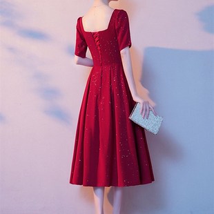 敬酒服新娘平时可穿小个子回门服结婚红色订婚晚礼服连衣裙女夏季