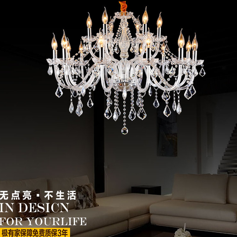 欧式水晶灯客厅蜡烛吊灯6头/8头透明玻璃婚庆酒店ktv卧室复式楼灯,家装灯饰光源,客厅吊灯,淘宝优惠券,粉丝福利购,淘宝优惠卷