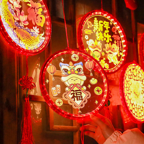新年彩灯挂灯装饰氛围室内家用布置2023过年春节福字led吸盘气氛