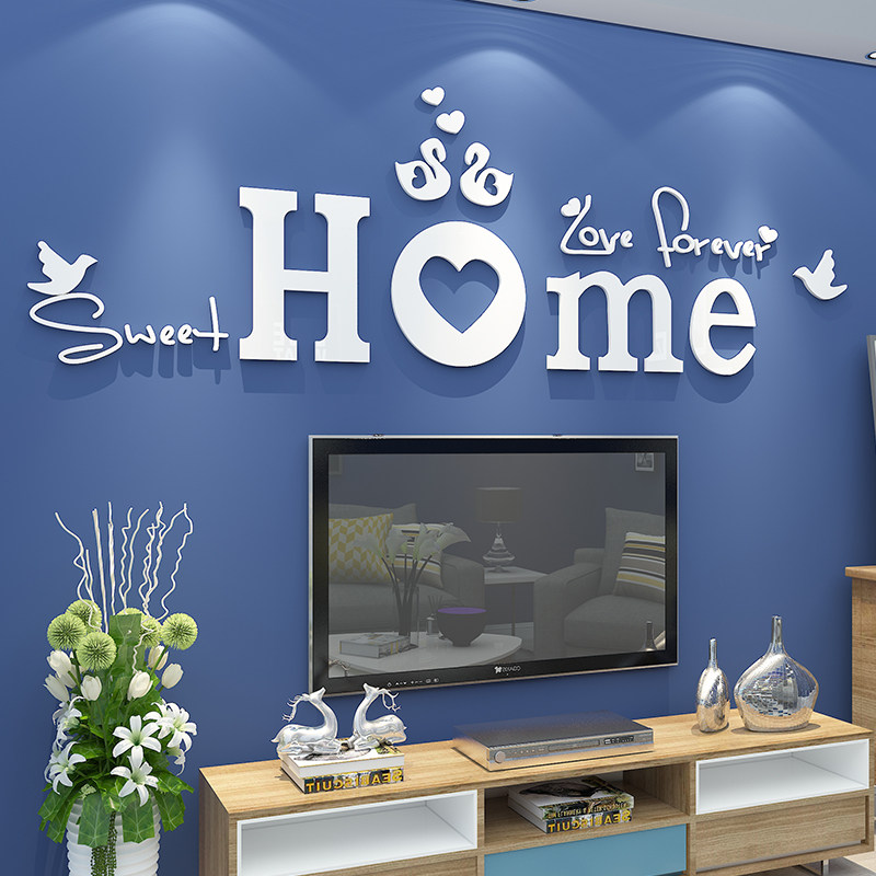 客厅沙发电视背景墙装饰3d立体壁纸贴画压克力自粘卧室床头玄关