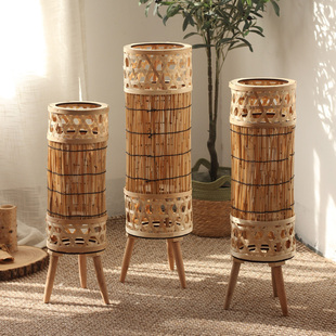 复古落地灯蜡烛灯咖啡厅民宿餐厅橱窗装 摄影道具 饰氛围灯烛台中式