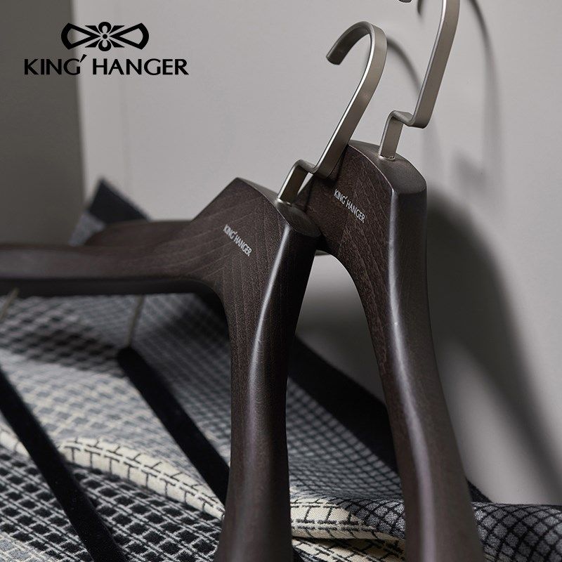 KH高端黑色实木衣架高档无痕防滑衣挂衣柜衣橱衣帽间专用木质衣撑,收纳整理,木质衣架,淘宝优惠券,粉丝福利购,淘宝优惠卷