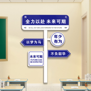 高考路牌励志标语教室装 饰文化墙贴高三中考班级布置鼓励孩子学习