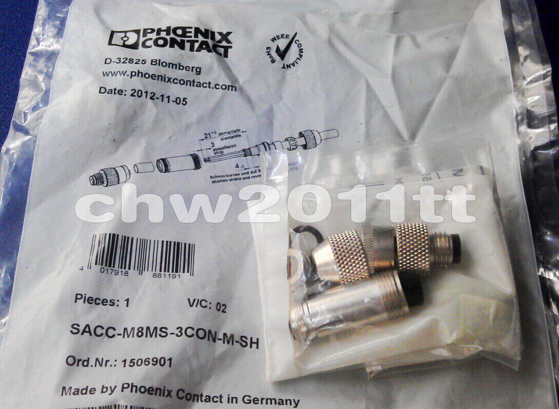 SACC-M8MS-3CON-M-SH 1506901 菲尼克斯PHCENIX环形公制连接器
