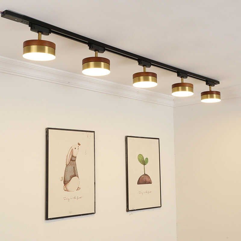 新款中古风轨道灯散光射灯商用补光胡桃木客厅餐厅灯服装店导轨灯,家装灯饰光源,明装射灯,淘宝优惠券,粉丝福利购,淘宝优惠卷