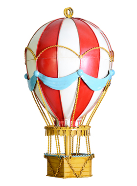 铁艺复古热气球模型空中吊饰墙饰酒吧咖啡厅餐厅店面软装饰品摆件