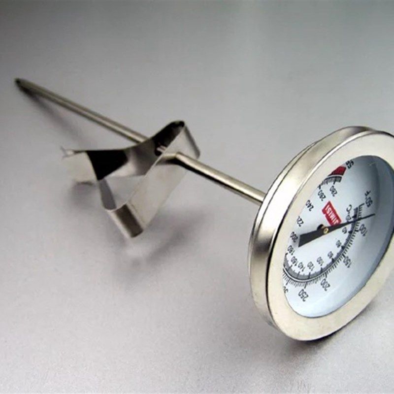 加长不锈钢油炸温度计厨房用油炸锅测油温炸炉温度计带锅边夹