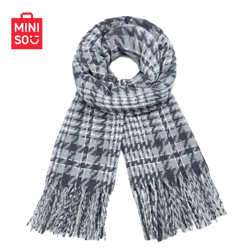 MINISO名创优品暮斯鸟格纹围巾百搭经典流苏披肩围脖潮流穿搭同款,服饰配件/皮带/帽子/围巾,围巾/丝巾/披肩,淘宝优惠券,粉丝福利购,淘宝优惠卷