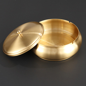 黄铜烟灰缸办公室大气简约带盖特大号家用客厅高档防飞灰创意个性