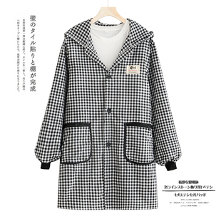 四季款透气防污不闷热家用厨房长袖护衣工作服罩衣围裙男女款简约