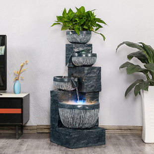 高山流水摆件循环水客厅鱼缸加湿器假山喷泉水景观阳台小鱼池造景