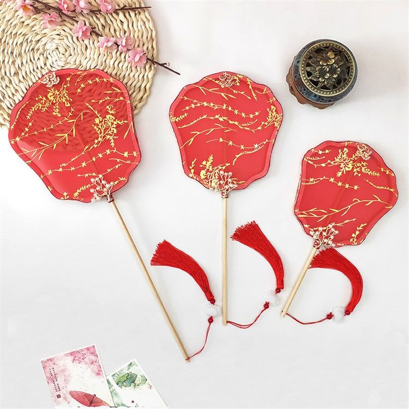 双面长柄古风团扇儿童掌中扇汉服拍照舞蹈扇表演走秀摄影道具凤冠,家居饰品,工艺扇/团扇/喜扇/折扇,淘宝优惠券,粉丝福利购,淘宝优惠卷