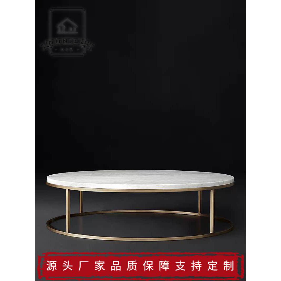 北欧圆形创意大理石茶几小户型客厅铁艺茶桌简约不锈钢迷你咖啡桌