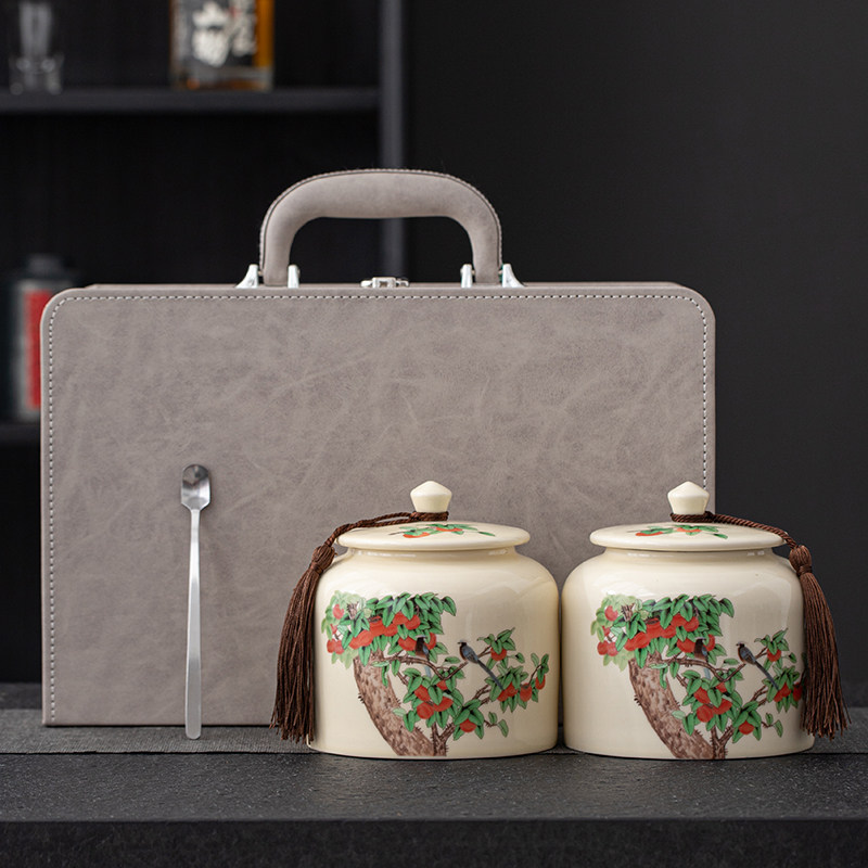 高档皮盒茶叶罐包装礼盒空盒中号通用绿茶普洱白茶红茶包装盒定制