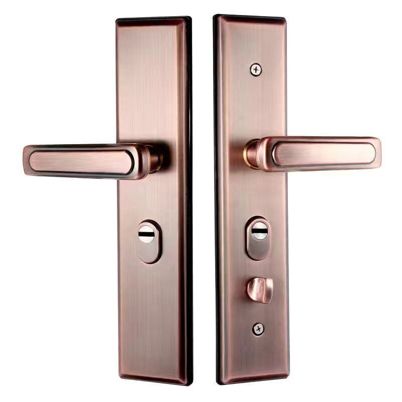 步阳王力通用型防盗门把档门把手豪华双拉簧快装锁具拉手外壳