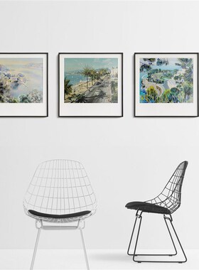 现代风景三联装饰画客厅沙发背景墙壁画走廊过道挂画书房玄关墙画