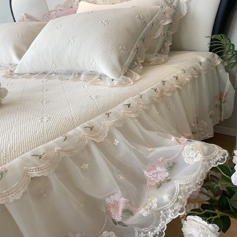 烂漫蕾丝边床裙冰豆豆凉席2025新款冰丝席可机洗a类超凉感软席子,床上用品,冰丝席,淘宝优惠券,粉丝福利购,淘宝优惠卷