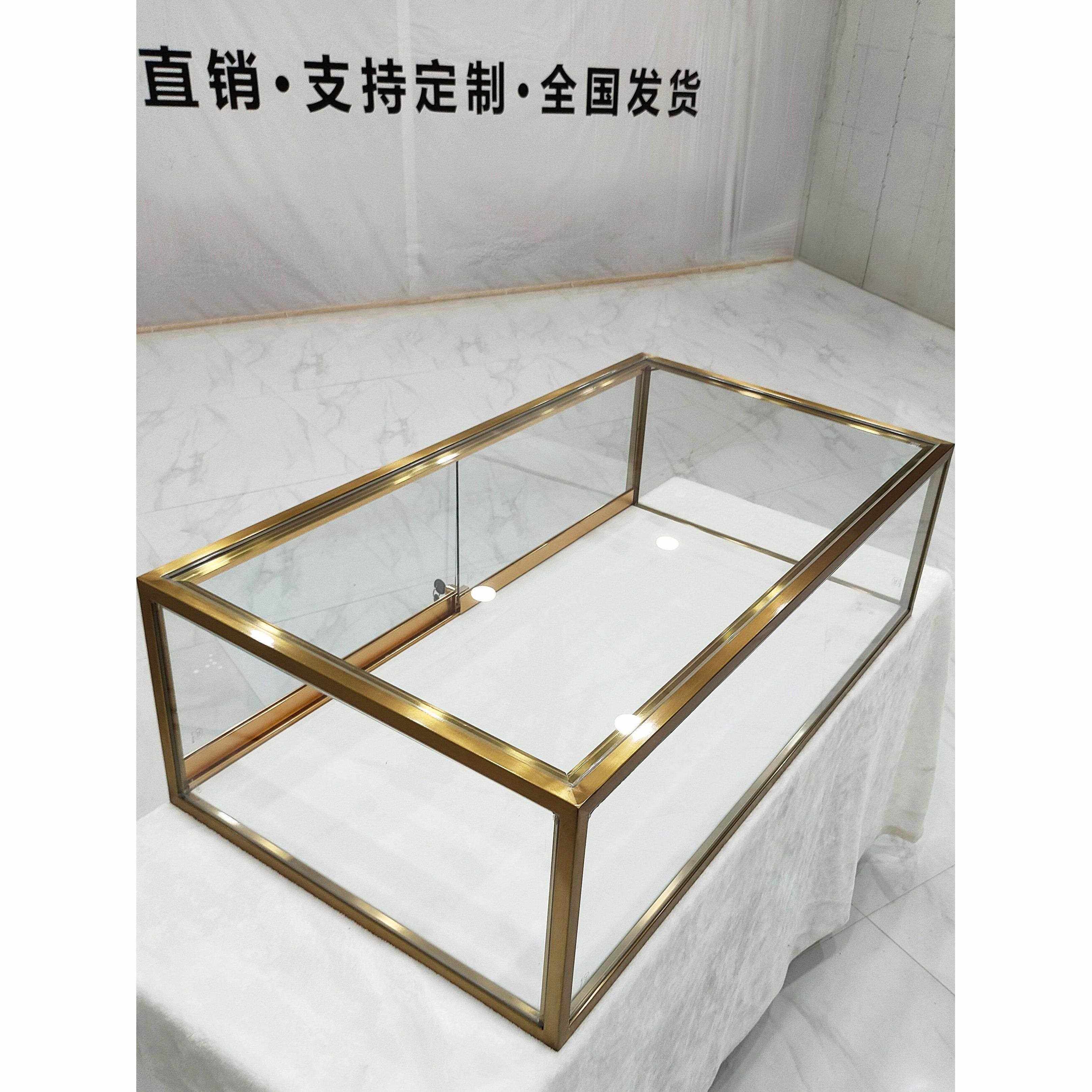 需定制桌面玻璃展示柜珠宝饰品吧台面包蛋糕点烘焙展柜防尘收纳小