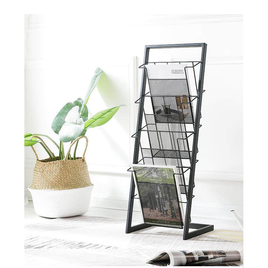 铁艺宣传册展示架海报落地收纳架资料架杂志架书刊广告立式展架子