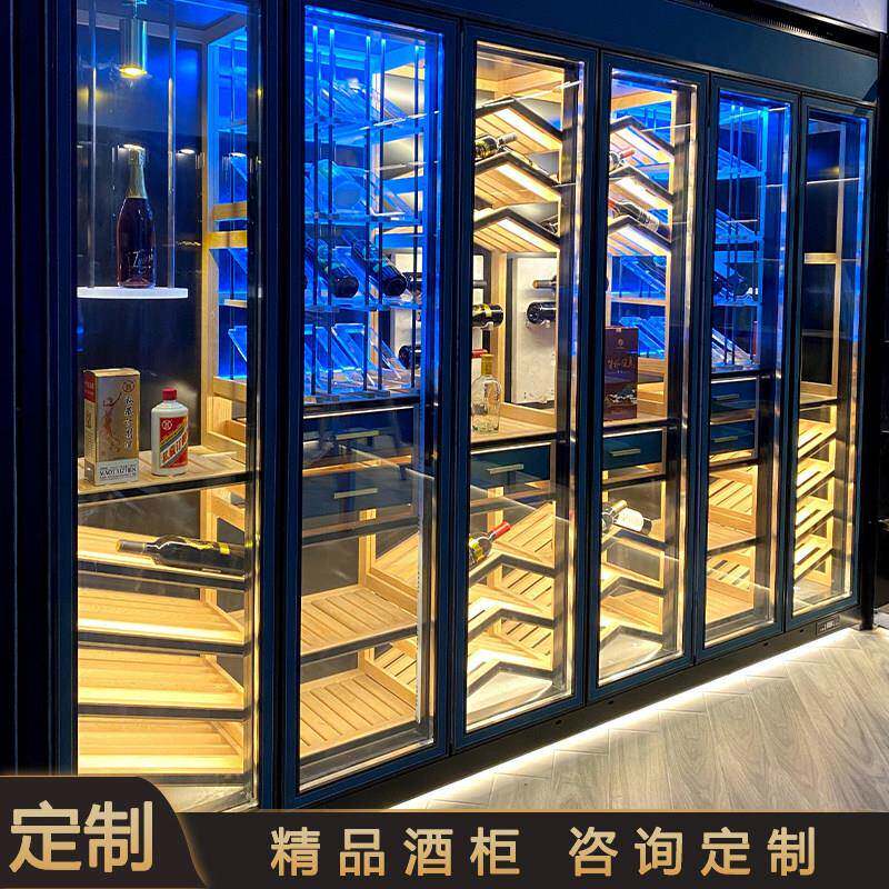 家用高端定制不锈钢恒温红酒柜餐厅别墅酒柜恒湿雪茄柜地下室酒窖