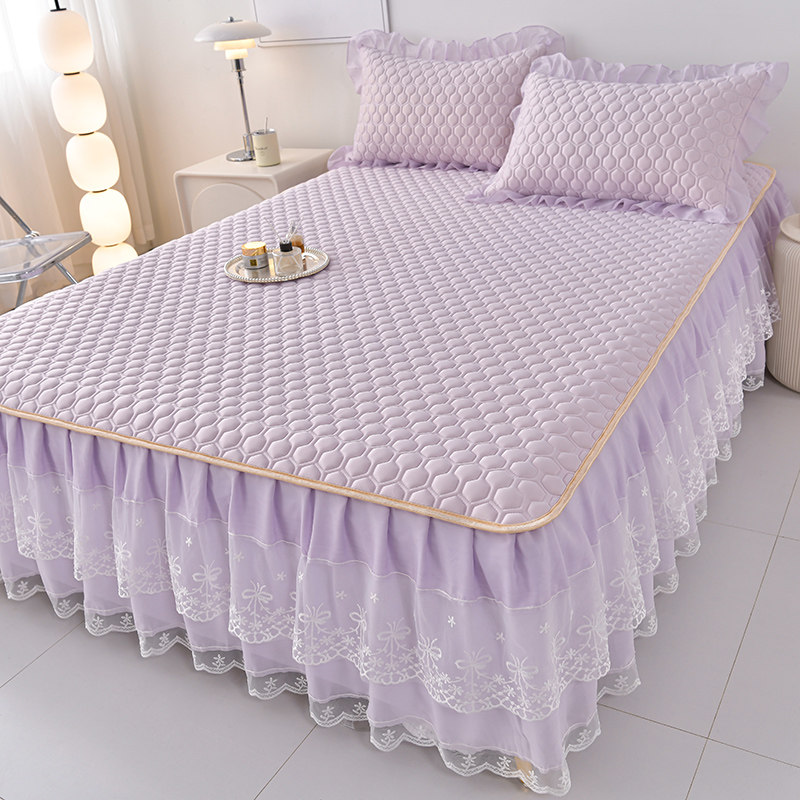 公主风床裙款乳胶凉席三件套夏季冰丝席可机洗软席子夏天2024新款,床上用品,冰丝席,淘宝优惠券,粉丝福利购,淘宝优惠卷