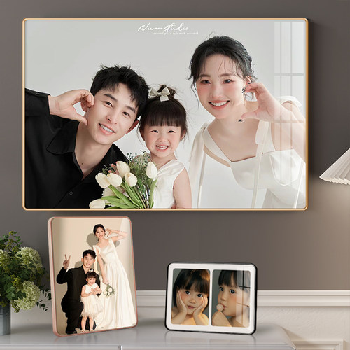 相框摆台洗照片定制打印加高级感结婚照婚纱照全家福做成水晶摆件