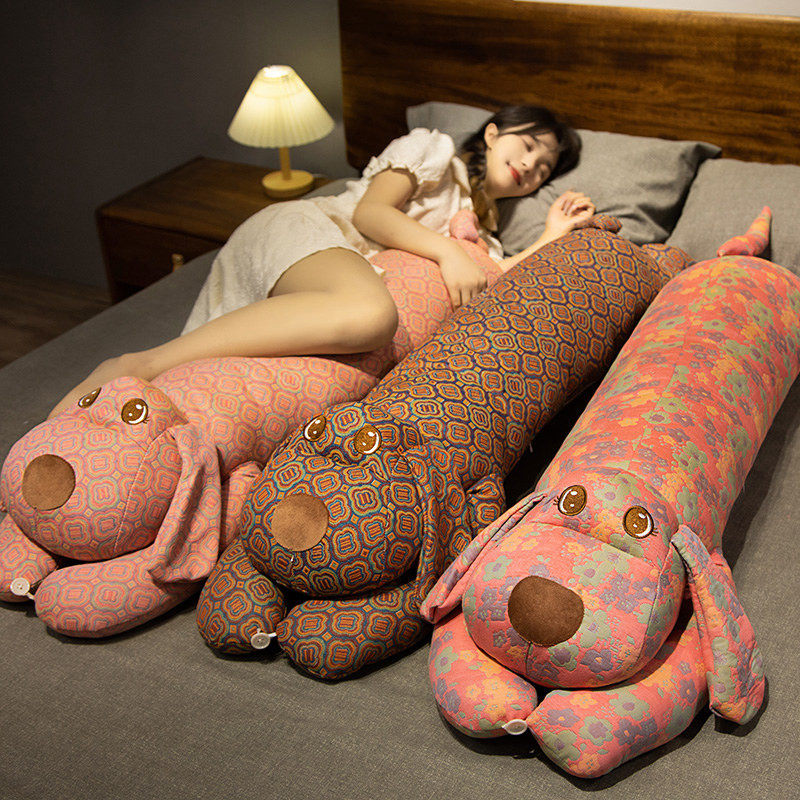 三层纱趴趴狗玩偶长条枕头抱枕女生睡觉夹腿专用床上孕妇靠枕侧睡,玩具/童车/益智/积木/模型,毛绒/玩偶/公仔/布艺类玩具,淘宝优惠券,粉丝福利购,淘宝优惠卷