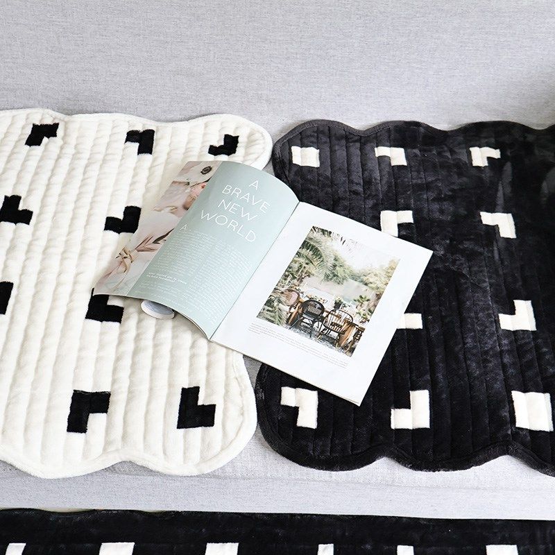 单人位沙发椅子坐垫黑白60*60异形分体 一片式毛绒办公学习屁垫子