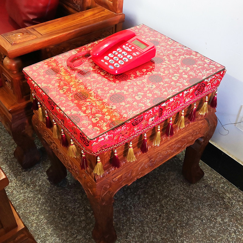 中式桌布红木茶几台布仿古典家具茶台电视柜餐桌布圆形茶桌布定做