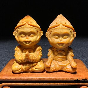 太行崖柏陈化料猴子手把件木雕斗战圣佛孙悟空齐天大圣摆件工艺品