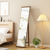 家用全身镜卧室多功能落地穿衣镜衣帽架一体式 实木试衣镜出租屋用