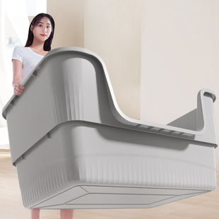 猫砂盆超大号厕所沙盆特大号巨型防外溅屎盆80cm巨大全开放缅因猫