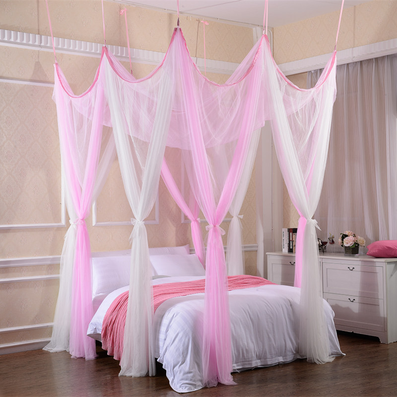 金卧四季可用宫廷蚊帐落地加密现代家居装饰双色免安装蚊帐公主风,床上用品,蚊帐,淘宝优惠券,粉丝福利购,淘宝优惠卷