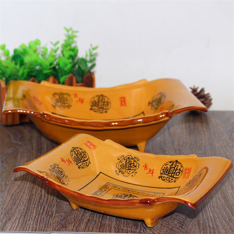 招财进宝陶瓷竹片碗酒店汤盘异形菜盘碟子汤碗水果沙拉菜碗创意碗,餐饮具,碗,淘宝优惠券,粉丝福利购,淘宝优惠卷