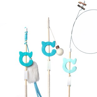 QZee poo小昆虫逗猫棒互动沙沙声蜜蜂蜻蜓猫咪玩具 匹卡噗pika