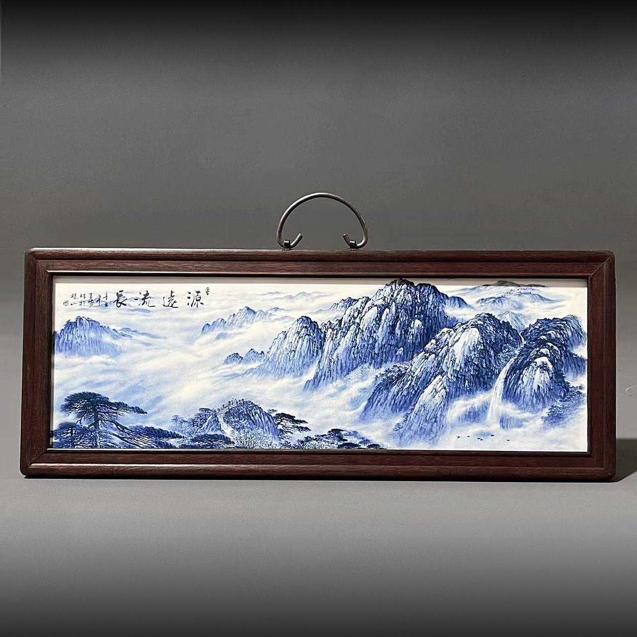 景德镇陶瓷板画新中式老式复古客厅沙发背景墙装饰墙壁画挂屏挂画