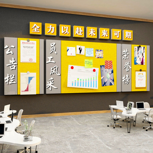 毛毡贴办公司室布置企业文化展示板荣誉员工风采墙面照片装饰氛围