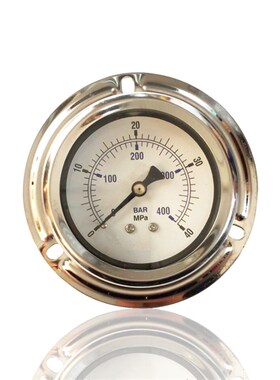 不锈钢压力表耐震充油压力表轴向带前边Y60ZT 40MPA 1/4NPT厂直销