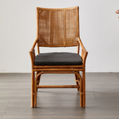藤椅家用三件套单人天然真藤茶几桌椅组合高靠背椅餐椅圆舒服编织