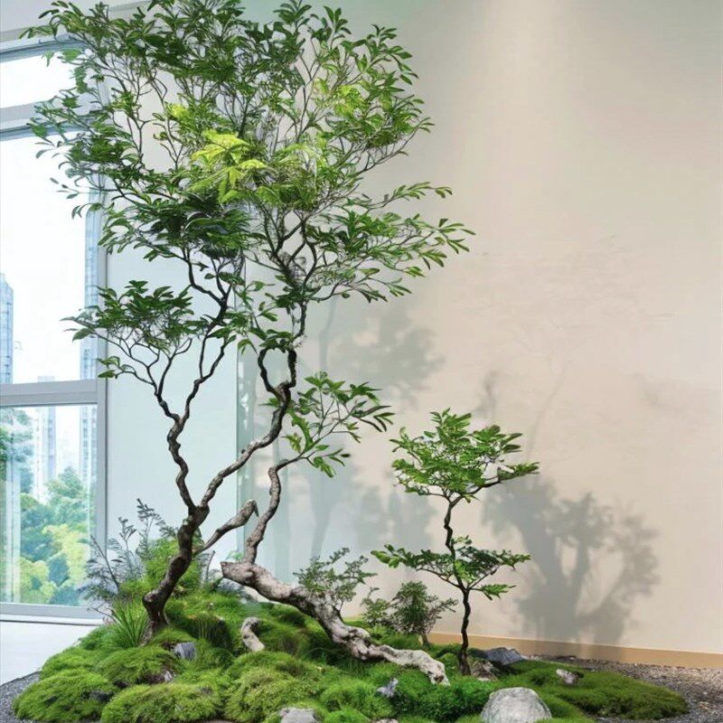 仿真吊钟马醉木树橱窗装饰绿植商场餐厅家居室内外假树造景仿真树