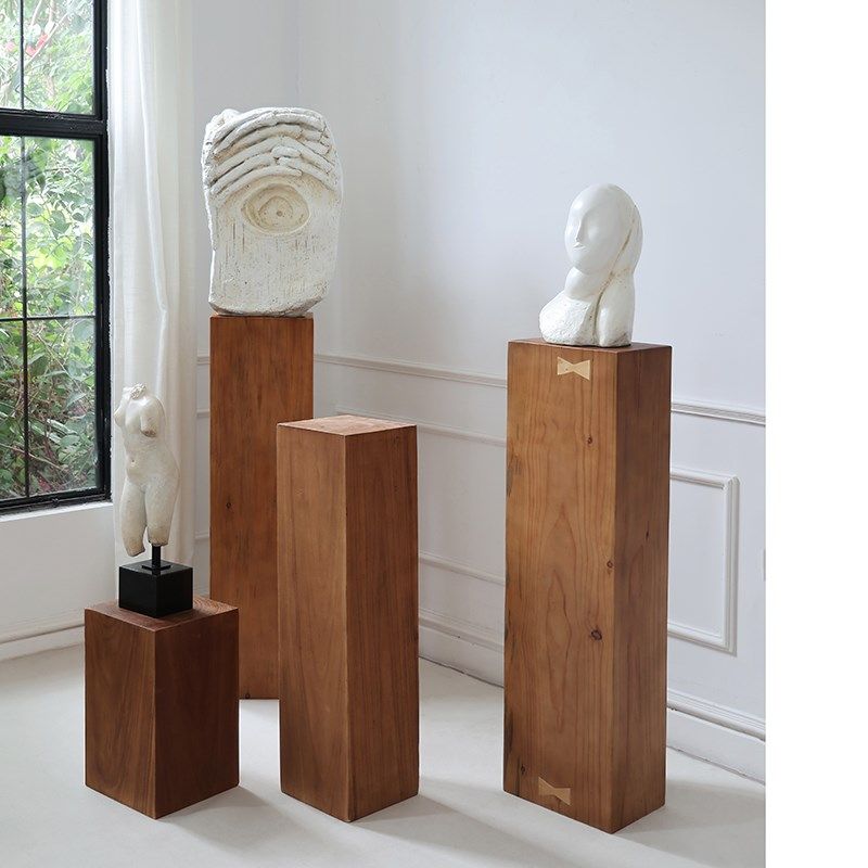 中古侘寂原木立柱雕塑底座实木沙发边几玄关展示柱复古民宿设计师,家居饰品,落地摆件,淘宝优惠券,粉丝福利购,淘宝优惠卷
