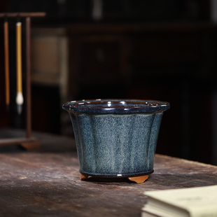 秦夕洪紫砂兰花盆蝴蝶君子兰专用高档复古均釉杜鹃内门竹子盆景盆