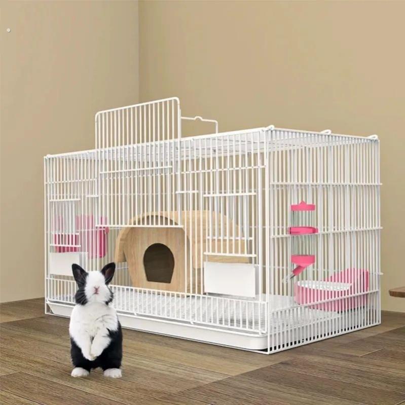 兔子笼特大号家用室内带厕所兔笼荷兰猪笼?鼠笼加密折叠兔子别墅