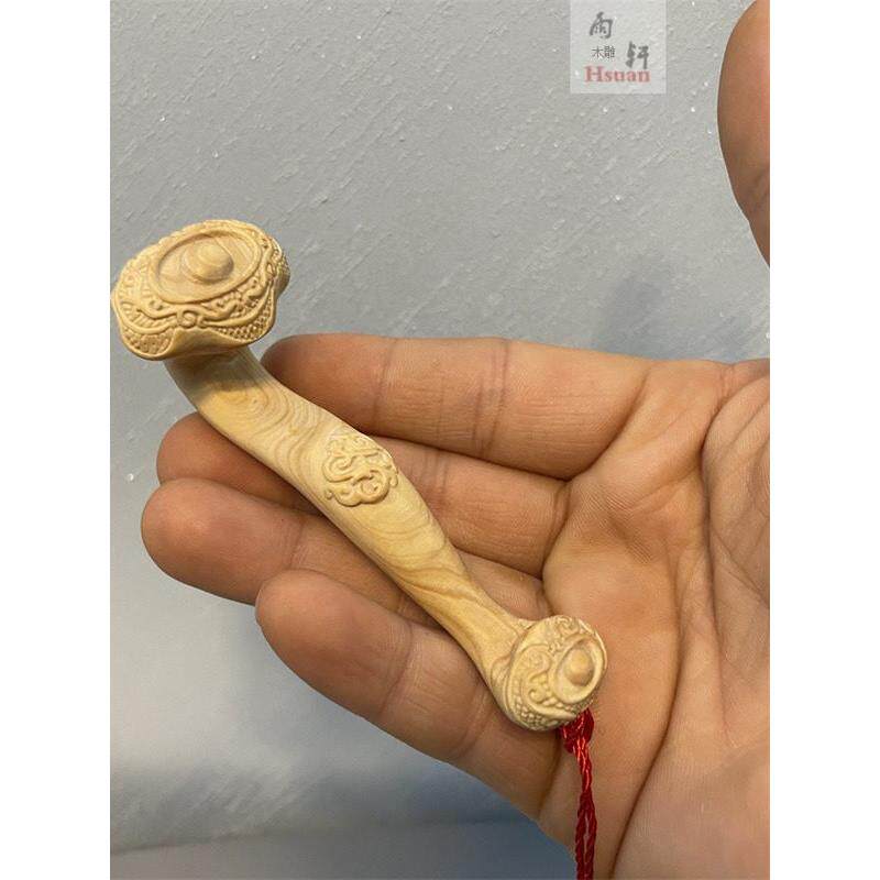 采购产品黄杨木雕中国风格小叶饰品,吊坠,万事如意把手,家居装
