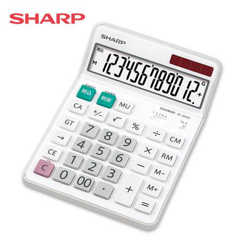夏普时尚桌面计算器EL-S452办公财务会计用太阳能计算机双重电源