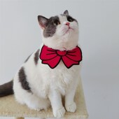 猫咪围脖宠物围巾装 饰品项圈蝴蝶结可爱狗狗口水巾银渐层蓝猫泰迪