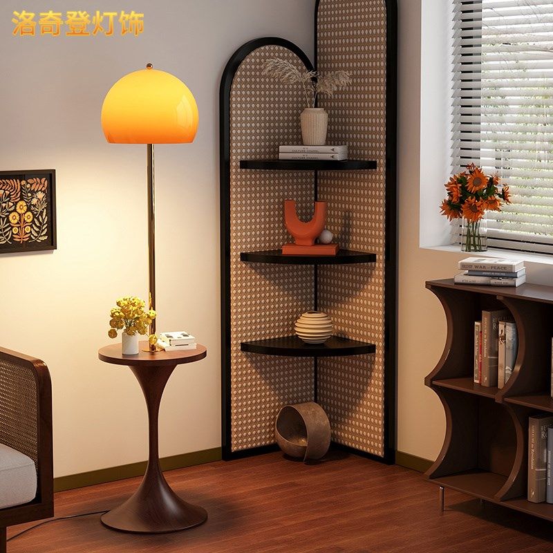 中古风落地灯客厅沙发卧室床头台灯茶几一体夕阳红柚子氛围灯具,家装灯饰光源,装饰落地灯,淘宝优惠券,粉丝福利购,淘宝优惠卷