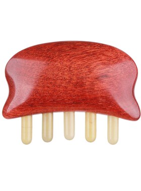 【卖檀翁】大号五齿头部全身按摩梳 拼接牛角防脱发疏通经络梳