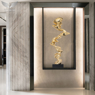 现代抽象高端雕塑摆件酒店样板房软装艺术摆设玄关会所桌面装饰品
