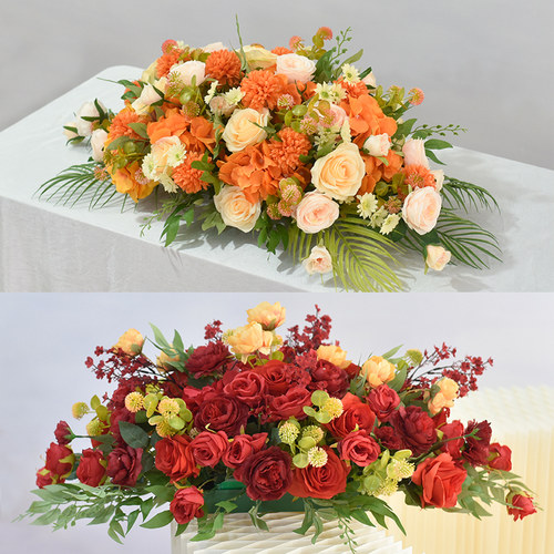 会议桌花仿真假花束摆件客厅酒店店铺签到台前台桌面装饰花艺摆设